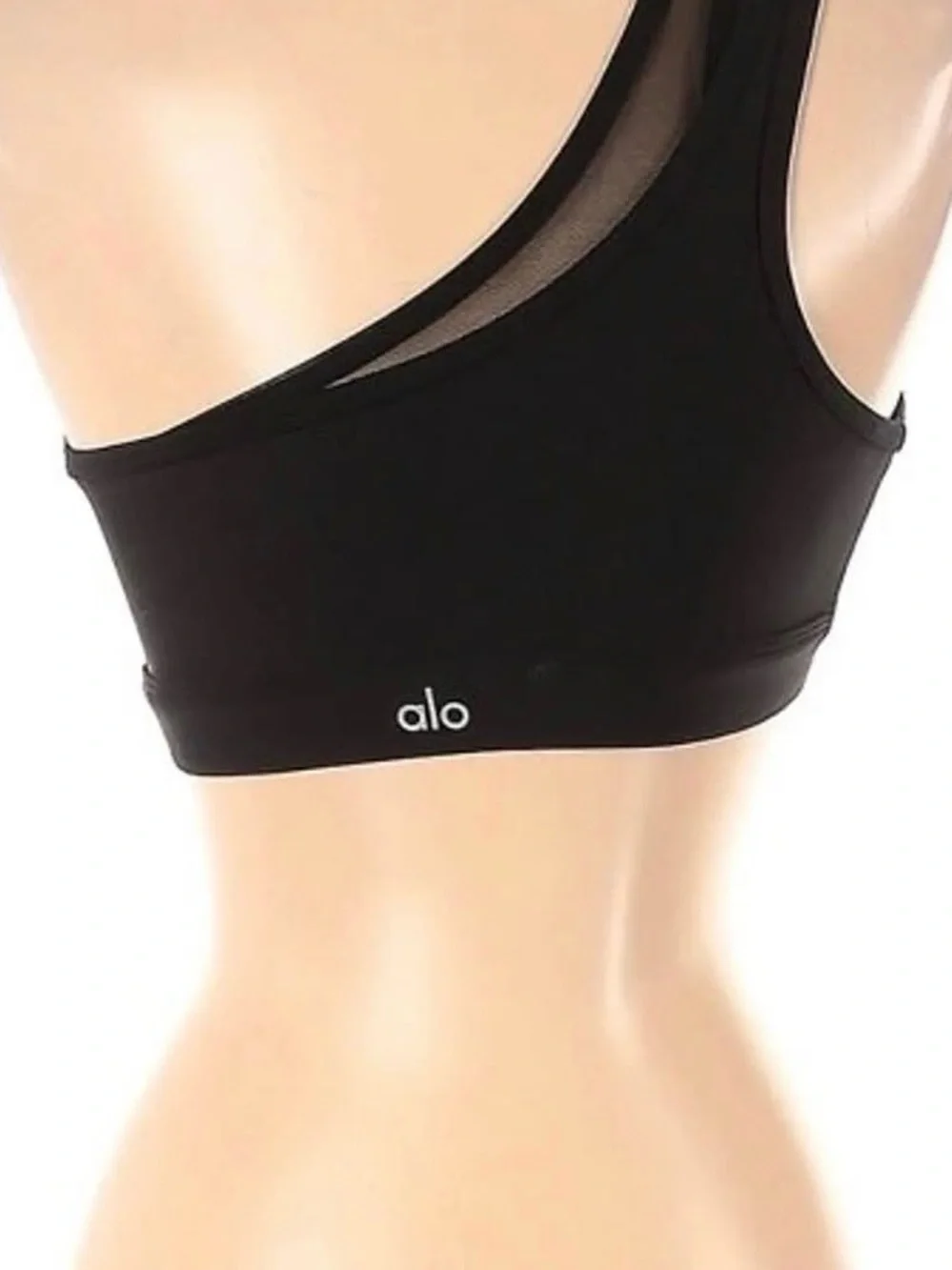 ALO Yoga Asymmetrical One-Shoulder Black Sports Bra